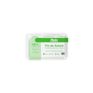 Fio De Sutura Nylon 45cm Com Agulha 3/8 15mm - Caixa C/24 Unidades