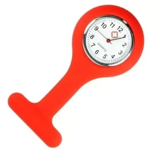 Relógio de Lapela para Enfermagem  Vermelho - Supermedy