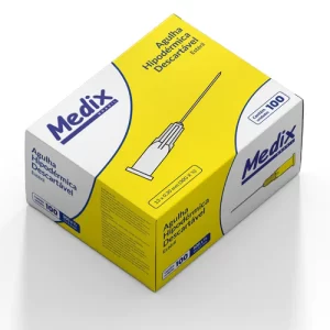 Agulha Hipodérmica Descartável 13x0,30MM  Medix - Caixa C/ 100 Unidades