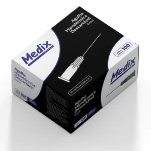 Agulha Hipodérmica Descartável 25x0,70MM  Medix - Caixa C/ 100 Unidades