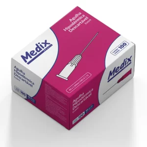 Agulha Hipodérmica Descartável 40x1,20MM  Medix - Caixa C/ 100 Unidades