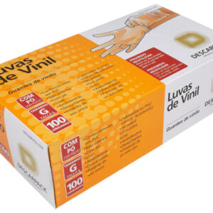 Luva de Vinil Com Pó Descarpack - Caixa C/ 100 Unidades